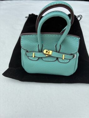 Mini Tote Handbag in Mint Green with Gold Hardware